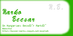 marko becsar business card